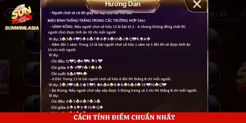 Mậu Binh Sunwin - Trải Nghiệm Xếp Bài Hấp Dẫn Mỗi Ngày 5 Cách tính điểm chuẩn nhất