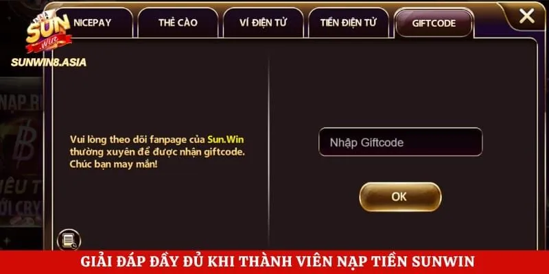 Giải đáp đầy đủ khi thành viên nạp tiền Sunwin
