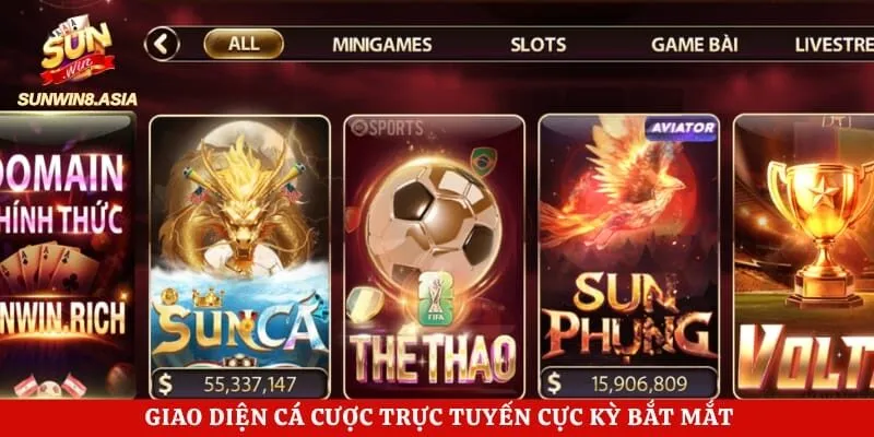 Giao diện cá cược trực tuyến cực kỳ bắt mắt 