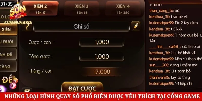 Những loại hình quay số phổ biến được yêu thích tại cổng game