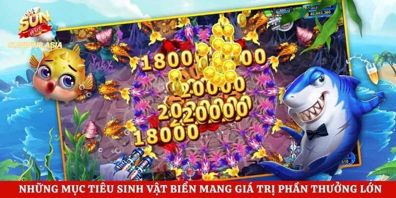Những mục tiêu sinh vật biển mang giá trị phần thưởng lớn