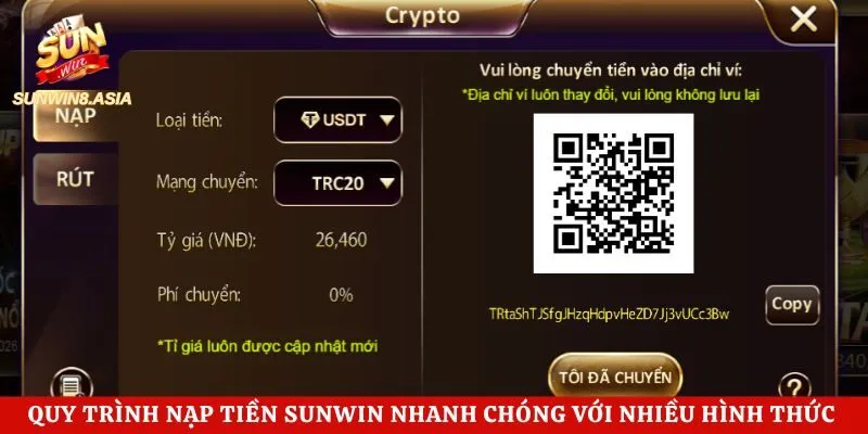 quy trinh nap tien sunwin nhanh chong voi nhieu hinh thuc